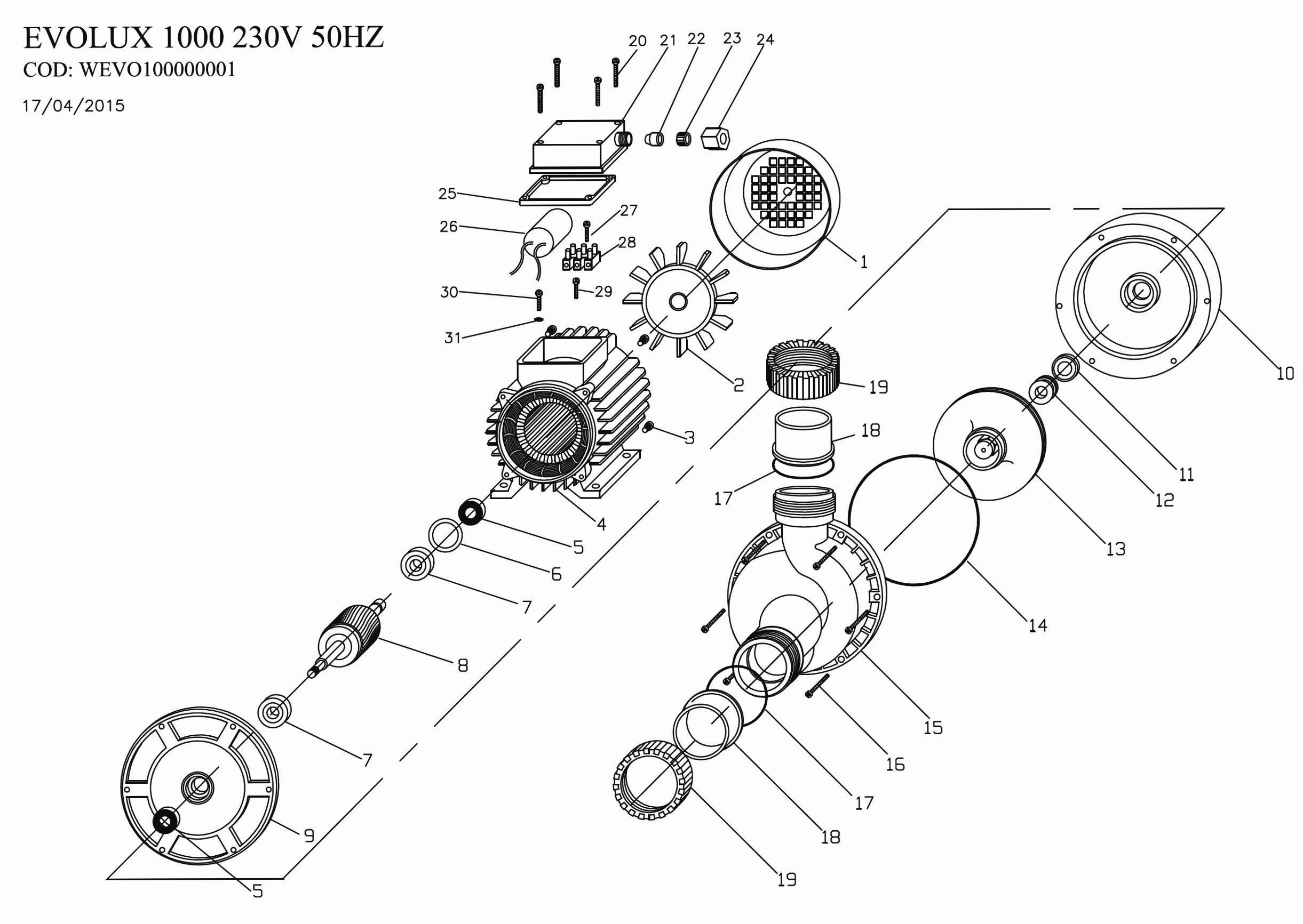 Masn erpadlo Evolux 1000