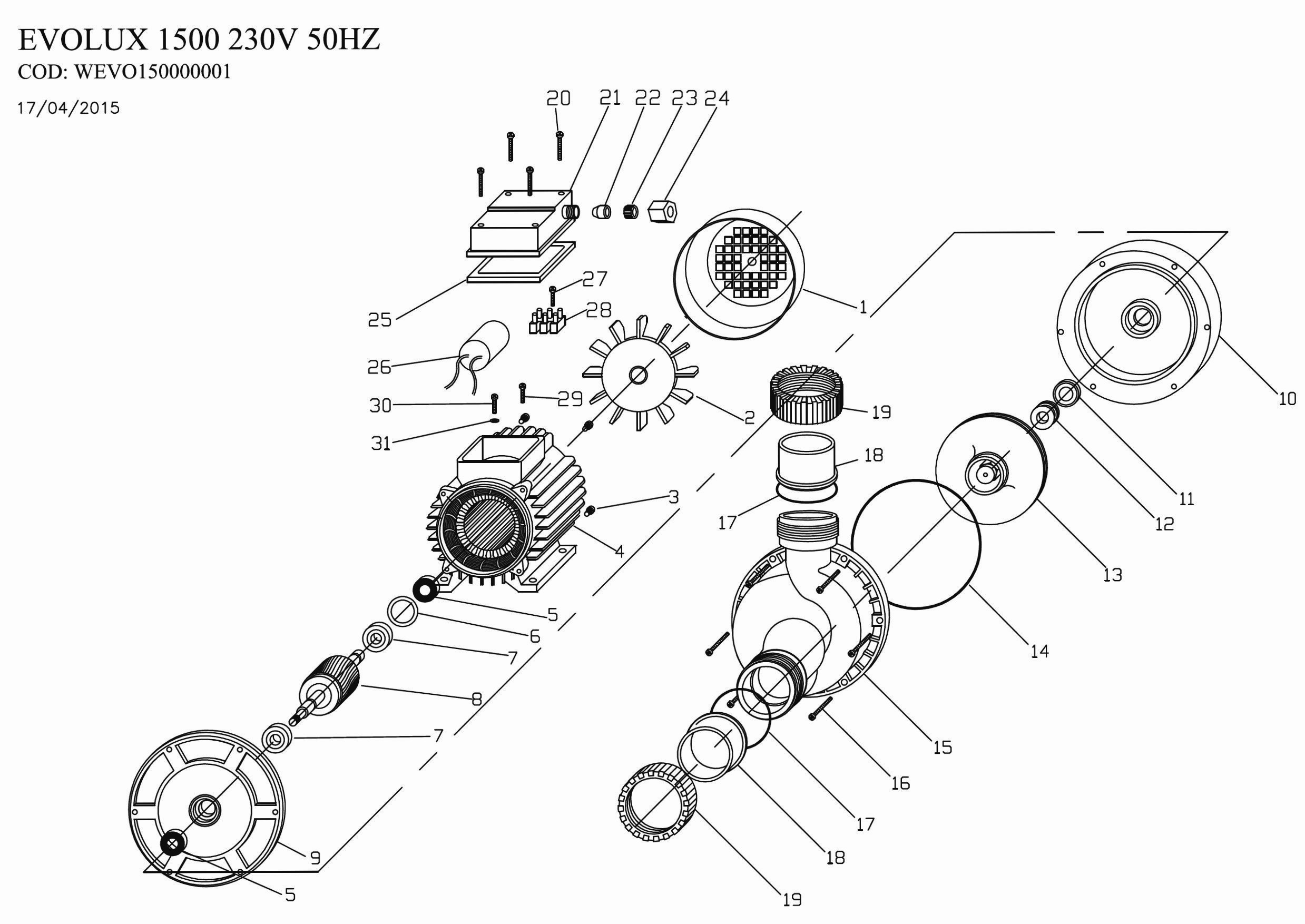 Masn erpadlo Evolux 1500