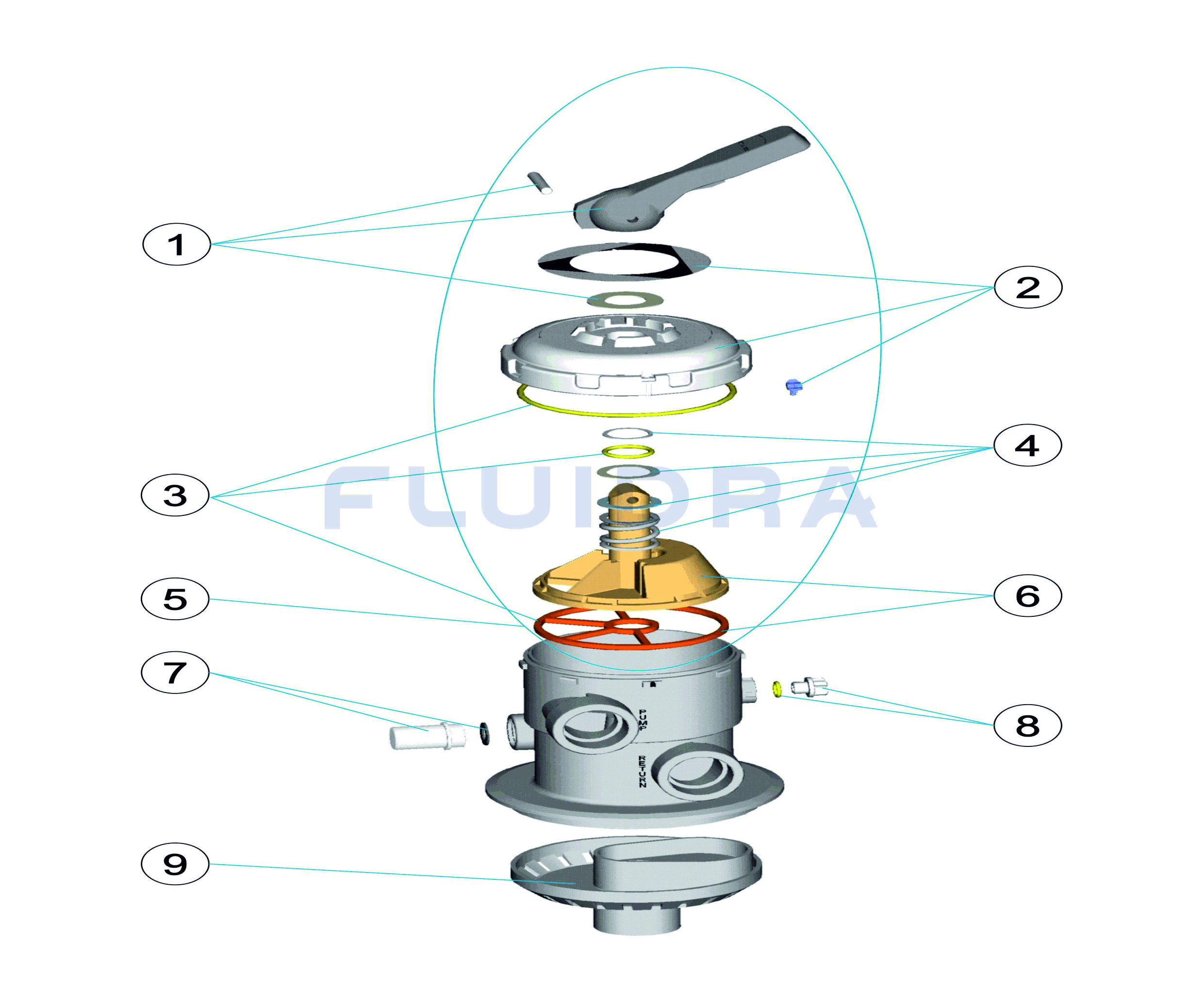 6-cestn ventil ROMA - 1 1/2