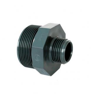 PVC tvarovka - Dvojnipl redukovan 2 x 1 1/2 ext.